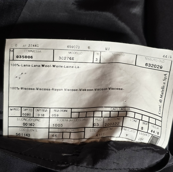 Armani Collezioni Wool Blazer 44R Gray Pinstripe Saks Fifth Ave Made in Italy - Picture 10 of 11